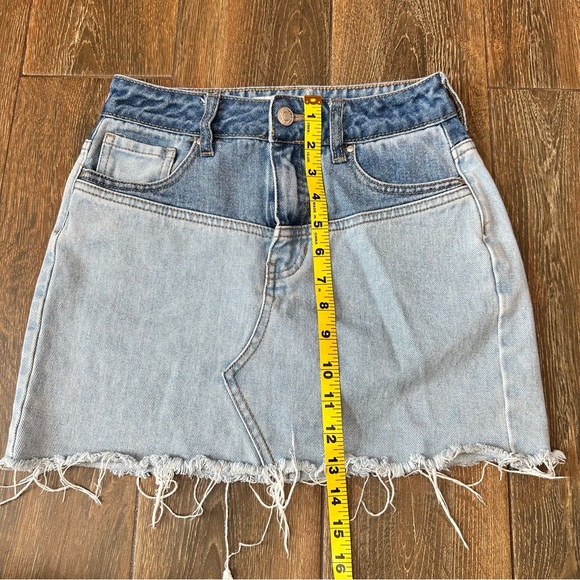 Pacsun Two Tone Denim Mini Skirt Size 23 - Picture 6 of 7